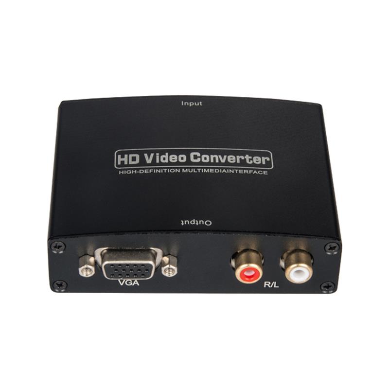HDMI TIL VGA + R \/ L AUDIO Audio Converter 1080P