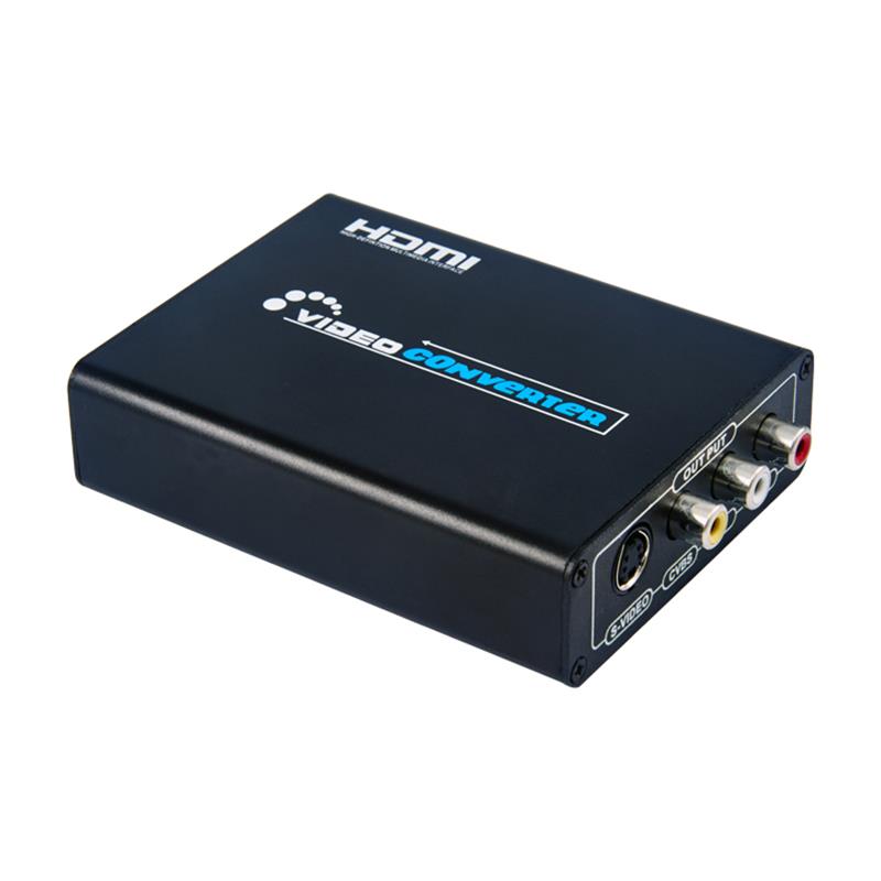 HDMI TIL CVBS \/ AV + S-Video Converter Auto Scaler