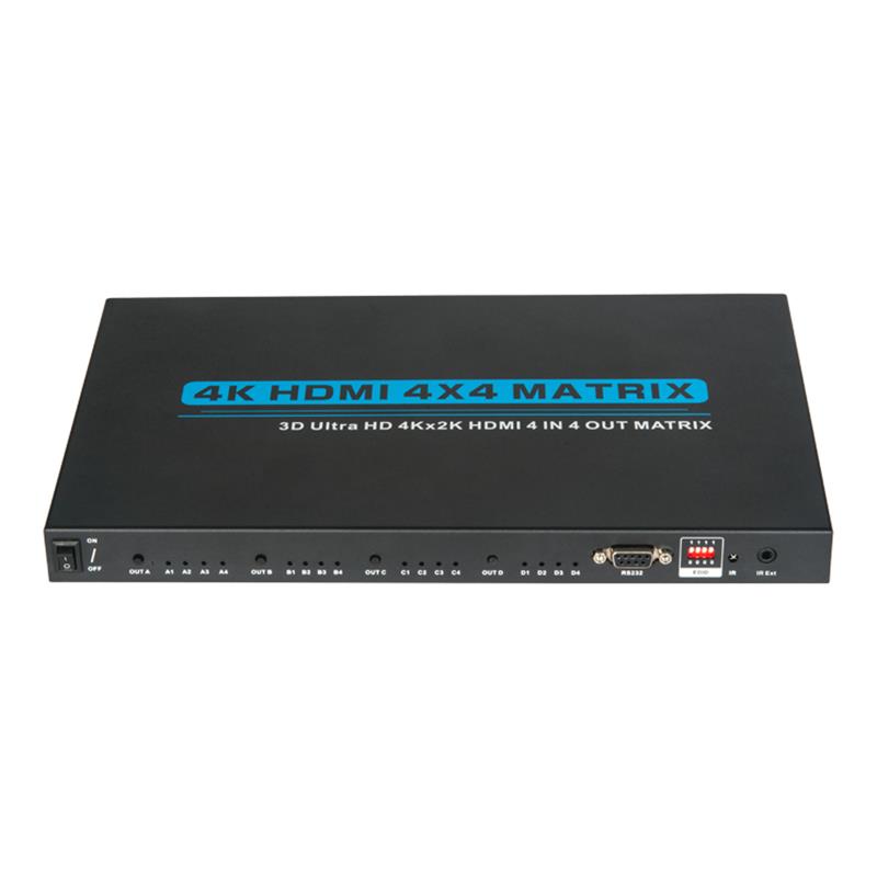V1.4 4K \/ 30Hz HDMI 4x4 Matrix med EDID Support 3D Ultra HD 4Kx2K