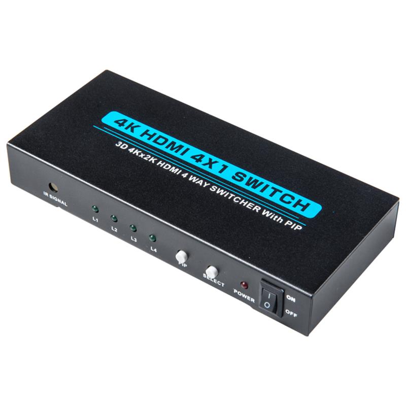 V1.4 4K/30Hz HDMI 4x1 Swiger med PIP- understøttelse 3D Ultra HD 4K*2K/30Hz