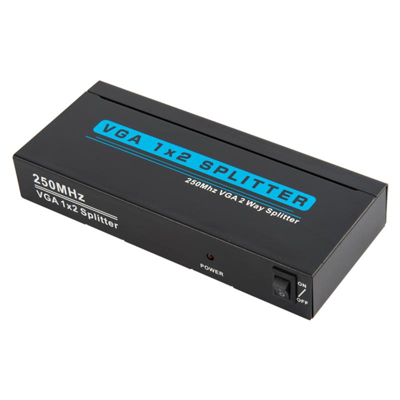 250MHz 2-vejs VGA 1x2 Splitter Support 1080P