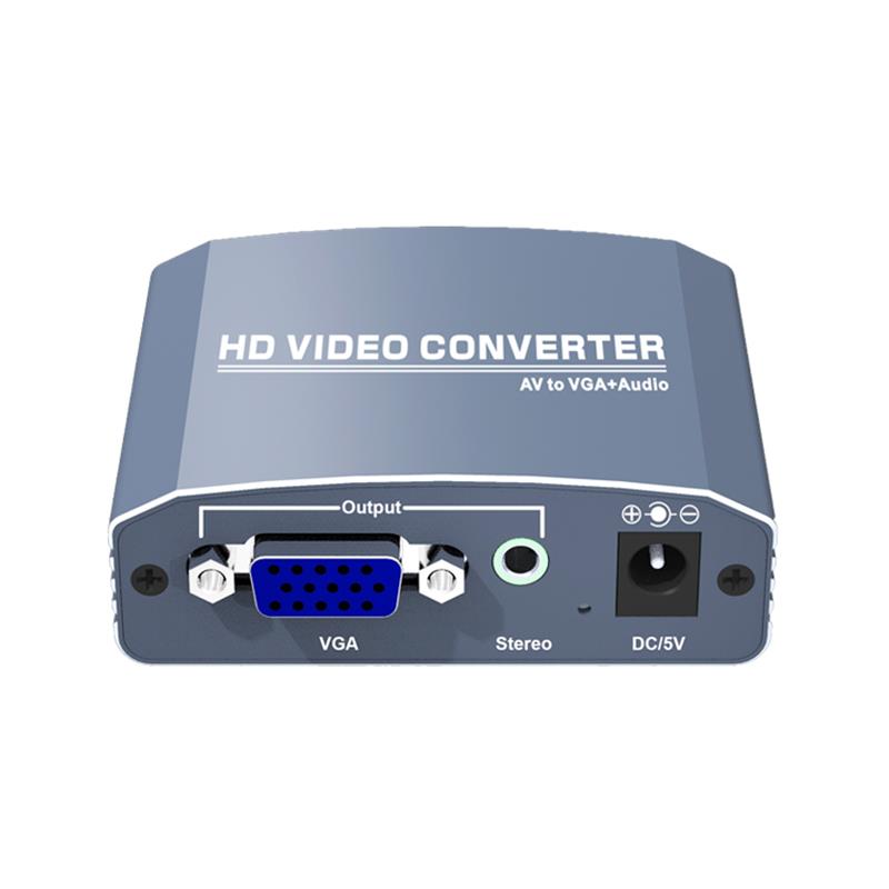 A \/ V til VGA + Stereo Converter Up Scaler 720P \/ 1080P